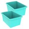 Storex Storage Bin, Plastic, Teal, 2 PK 61478U06C - alternate 1